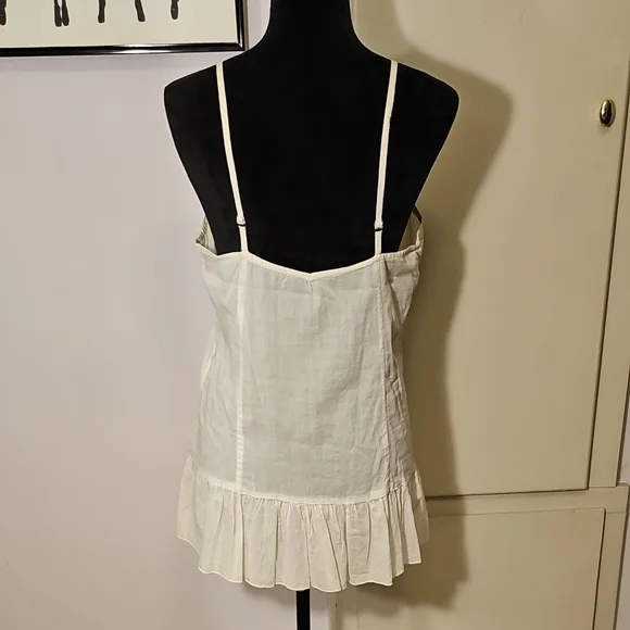 Lace Trim Cream Cami Top - Picture 2 of 5